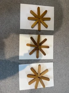 three trivets in use
